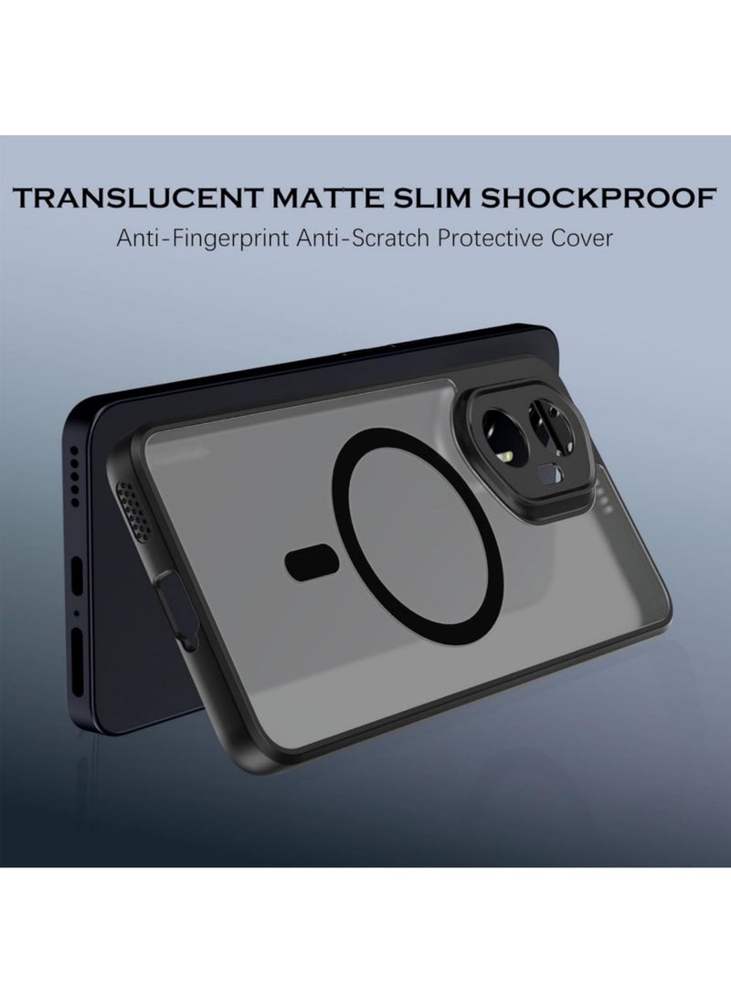 اووكاي جراب مغناطيسي لهاتف Honor 400، حماية كاملة مُحسّنة للكاميرا، غطاء خلفي ناعم شفاف غير لامع رفيع لهاتف Honor 400 (أسود) - Image 2