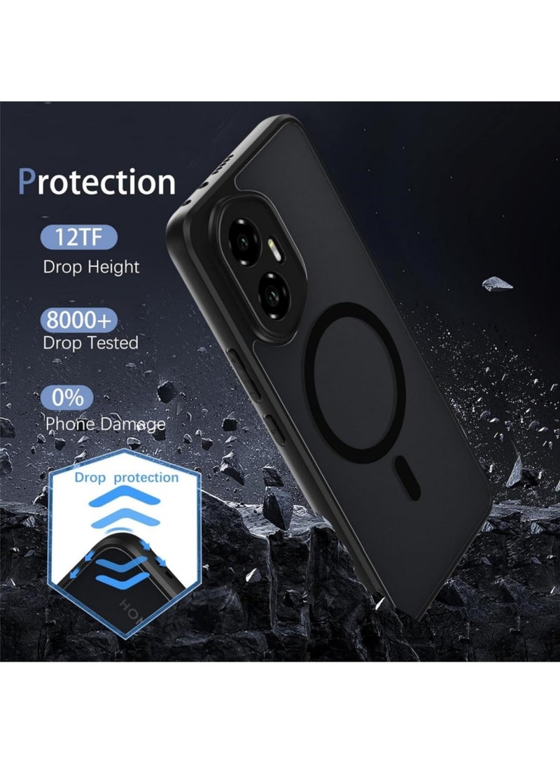 اووكاي جراب مغناطيسي لهاتف Honor 400، حماية كاملة مُحسّنة للكاميرا، غطاء خلفي ناعم شفاف غير لامع رفيع لهاتف Honor 400 (أسود) - Image 3