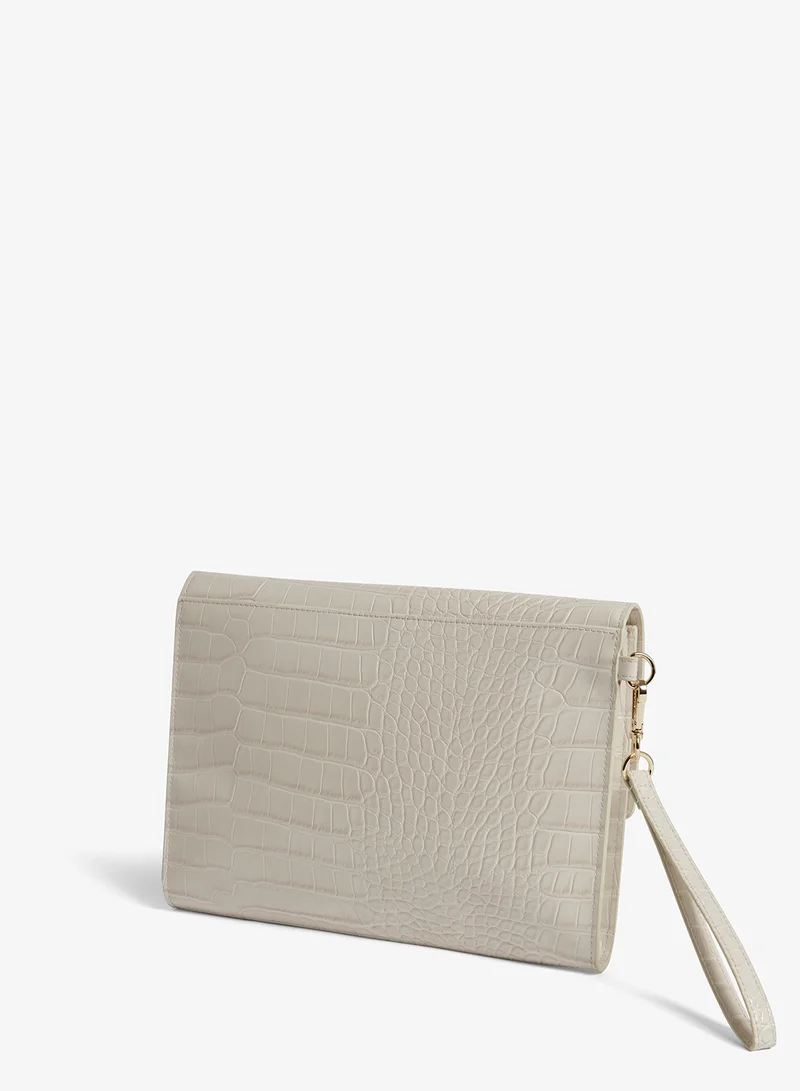 Ted Baker  Wesslie Croc Effect Icon Envelope Pouch for Women | Best Price UAE