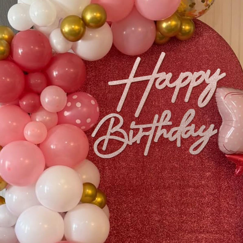 MASTRON Happy Birthday Sign for Backdrop Glitter Felt Happy Birthday Letter Sign for Balloon Arch Birthday Party Balloon Arch Backdrop Decorations for Birthday Party Baby Shower Rose Gold - Image 2