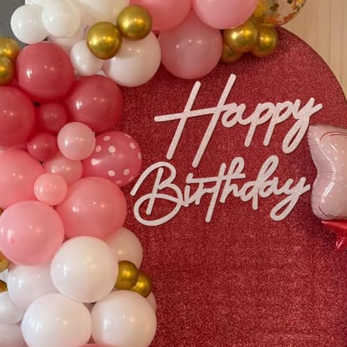 MASTRON Happy Birthday Sign for Backdrop Glitter Felt Happy Birthday Letter Sign for Balloon Arch Birthday Party Balloon Arch Backdrop Decorations for Birthday Party Baby Shower Rose Gold - Image 1