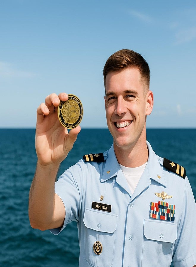 Landical 12 Pcs US. Navy 250th Anniversary Challenge Coin 1.38 Inch 250th Anniversary Coin Sailor's Creed Challenge Anchor Inspiration Pocket Token for Courage Adventure Souvenir(Navy Style) - Image 5