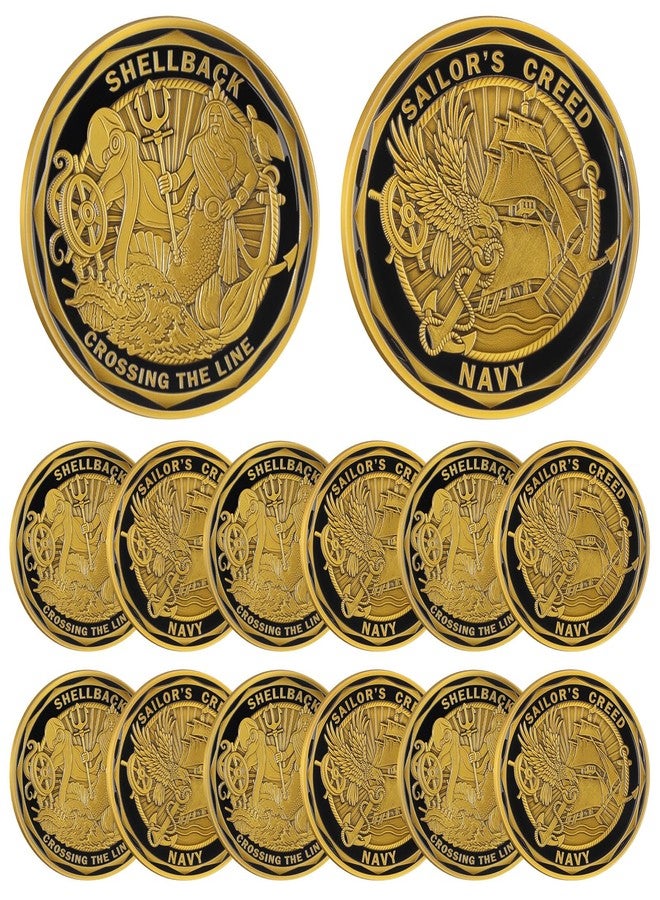 Landical 12 Pcs US. Navy 250th Anniversary Challenge Coin 1.38 Inch 250th Anniversary Coin Sailor's Creed Challenge Anchor Inspiration Pocket Token for Courage Adventure Souvenir(Navy Style) - Image 1