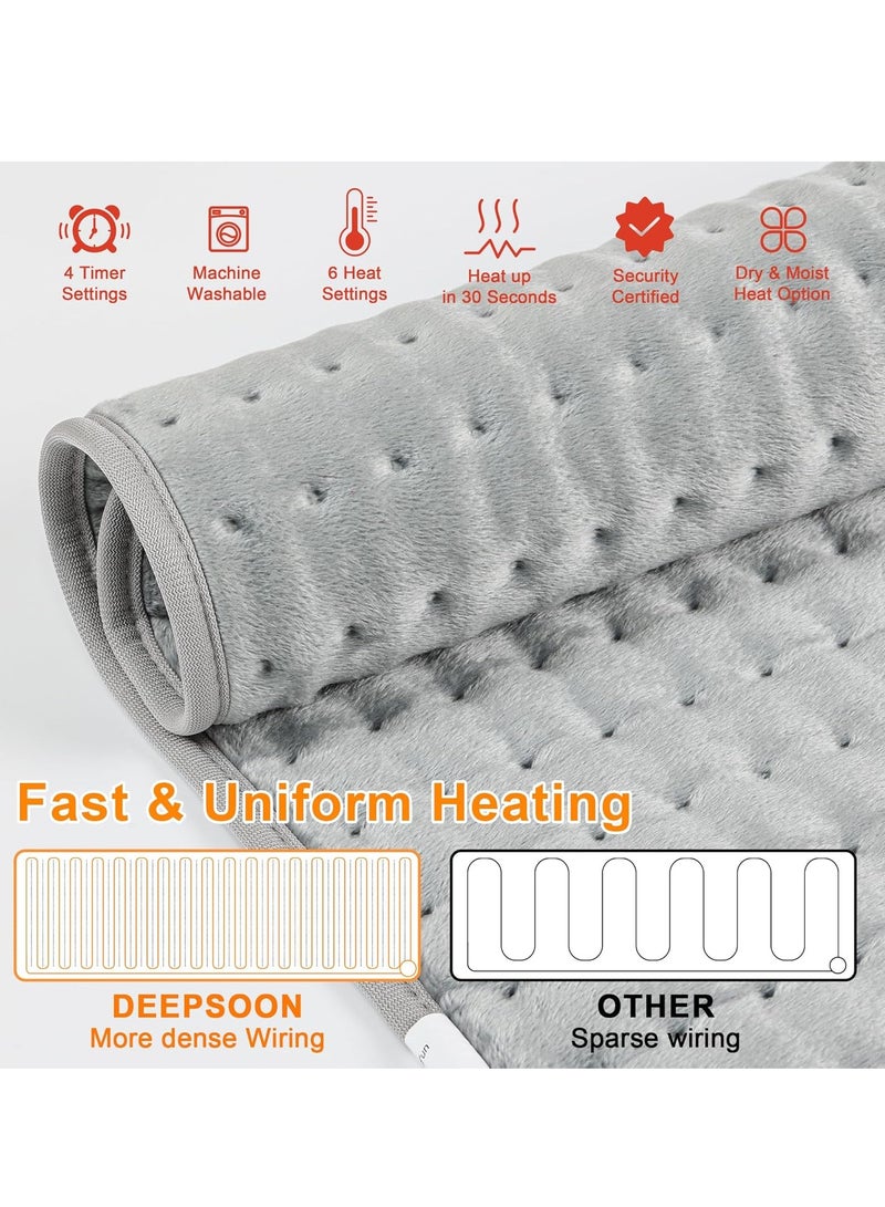 Generic Heating Pad Electric Heating Pads for Back Neck Abdomen Moist Heating Pad for Shoulder Knee Arms Legs Dry/Moist Heat & Auto Shut Off  - Image 4