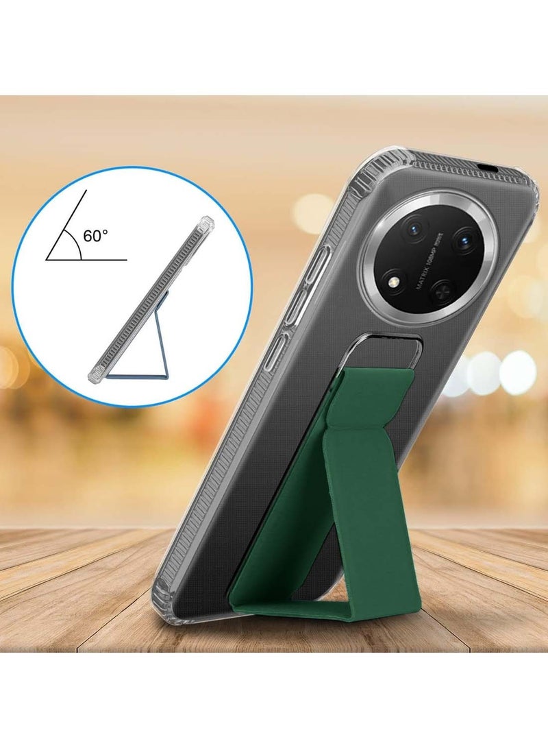 Wtech Honor X9c 5G 2024 / Honor Magic7 Lite 5G 2025 TPU Hand Grip Air Pillow Case Cover - Clear/Dark Green - Image 2