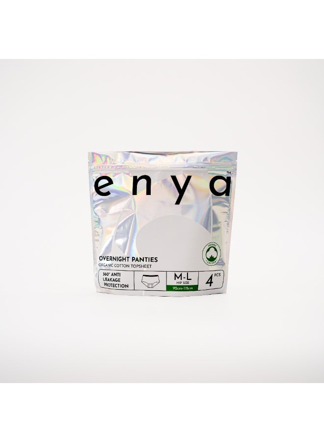enya Overnight Panties Organic Cotton Topsheet M - L (92cm - 118cm) 4 PCS - Image 1