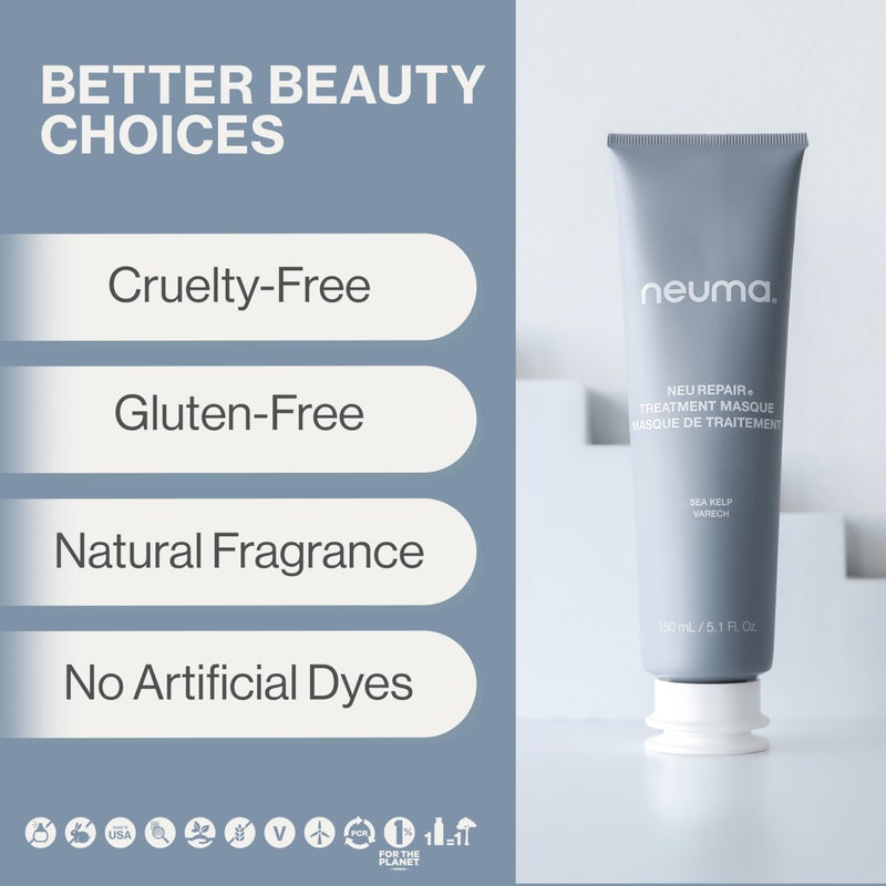 Neuma Neu Repair Treatment Masque 5.1 Fl. Oz. Repair Hair Mask for Damaged Hairâ€“ Restores, Strengthens, Softens, Smooths, Nourishes, Revives, Protects, Lemon, Lavender & Fir Needle Scent - Image 3