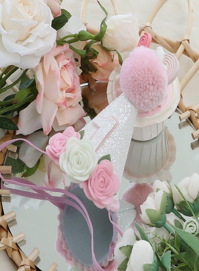 DCJHFJ Wild Flower 1st Birthday Little One Floral Hat for Girl First Birthday Party Decoration - Image 5