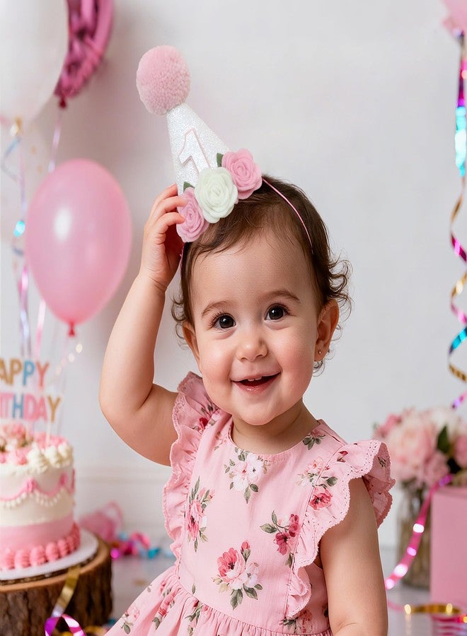 DCJHFJ Wild Flower 1st Birthday Little One Floral Hat for Girl First Birthday Party Decoration - Image 2
