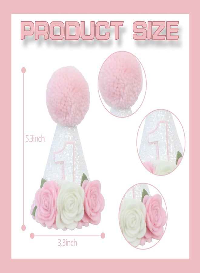 DCJHFJ Wild Flower 1st Birthday Little One Floral Hat for Girl First Birthday Party Decoration - Image 4