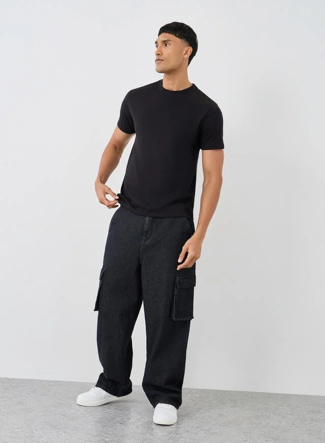 Styli Pack of 2 - Cotton Rich Crew Neck Regular Fit T-Shirt