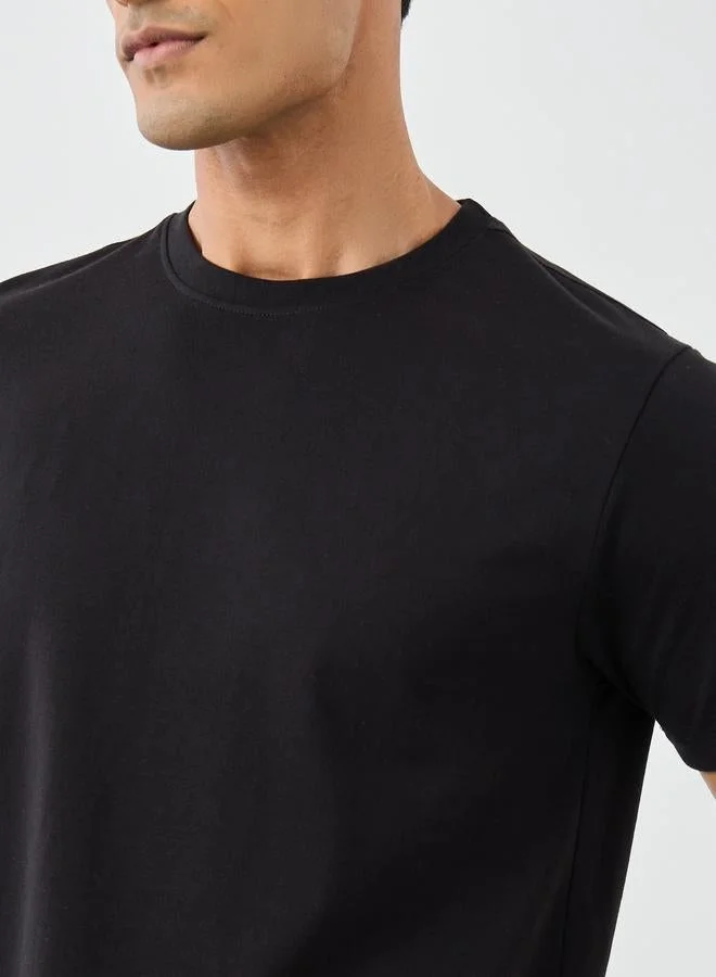 Styli multicolour Pack of 2 - Cotton Rich Crew Neck Regular Fit T-Shirt for Men | Best Price UAE