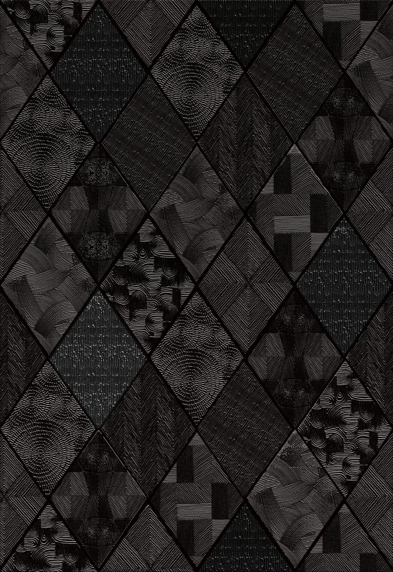 Zeeko Black Textured Peel and Stick Wallpaper 3D Embossed Geometric Linear Contact Paper Removable Waterproof Wall Paper 17.3" x 80" - Image 1