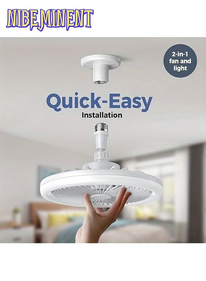 NIBEMINENT 50w 10inch Ceiling Fan Light with Remote Control, Universal E27 Light Holder, 3 Speeds Wind, Mute Dimmable, Timing Function, Suitable for for Bedroom, Kitchen, Bathroom, Office - Image 5