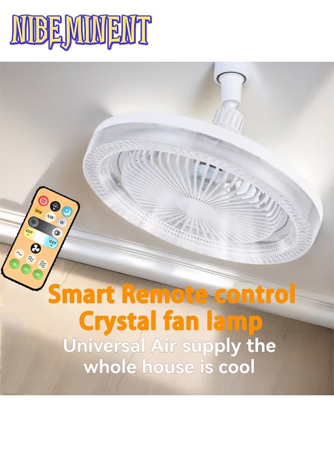NIBEMINENT 50w 10inch Ceiling Fan Light with Remote Control, Universal E27 Light Holder, 3 Speeds Wind, Mute Dimmable, Timing Function, Suitable for for Bedroom, Kitchen, Bathroom, Office - Image 2