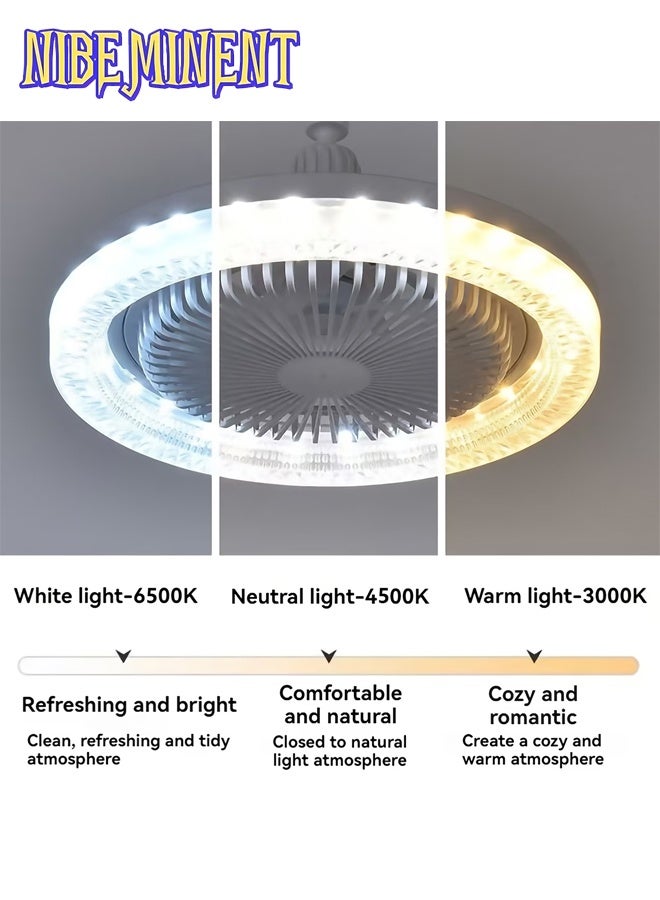 NIBEMINENT 50w 10inch Ceiling Fan Light with Remote Control, Universal E27 Light Holder, 3 Speeds Wind, Mute Dimmable, Timing Function, Suitable for for Bedroom, Kitchen, Bathroom, Office - Image 4