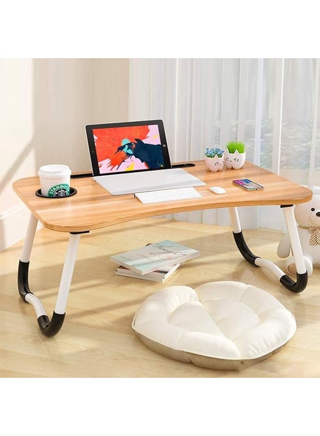 Foldable Laptop Table for Bed with Adjustable Legs – Non-Slip Design, Cup Holder, and Stand for Tablet and Notebook - Image 5