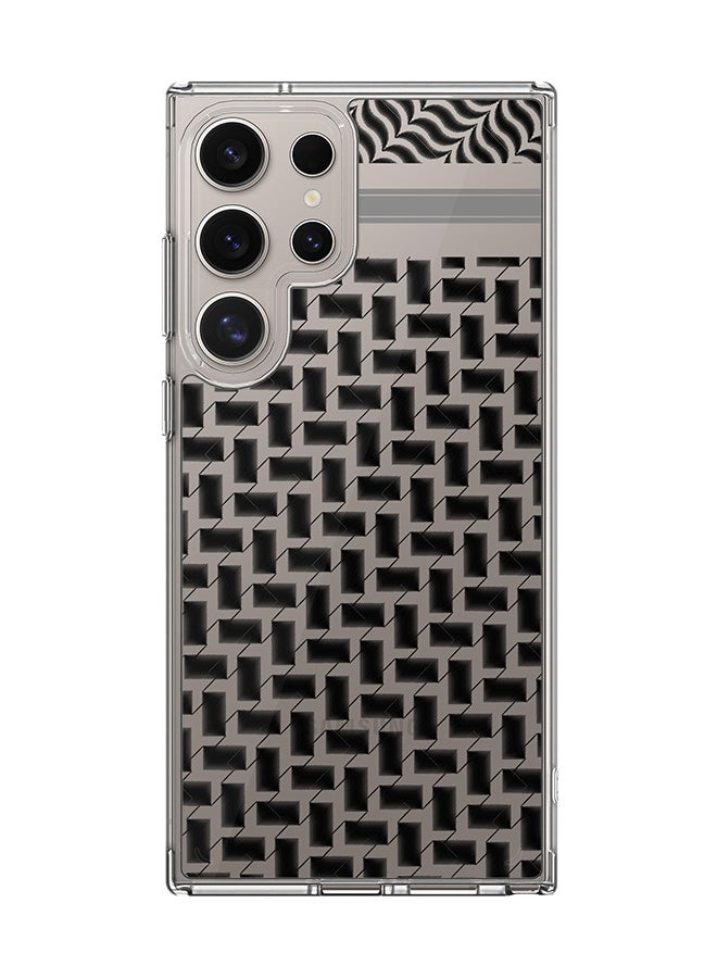 Stylizedd Classic Clear Case for Samsung Galaxy S25 Ultra , Hybrid Soft Case Flexible Edges Anti Drop TPU PC Gel Thin Transparent Cover - Shemag (Black) - Image 1