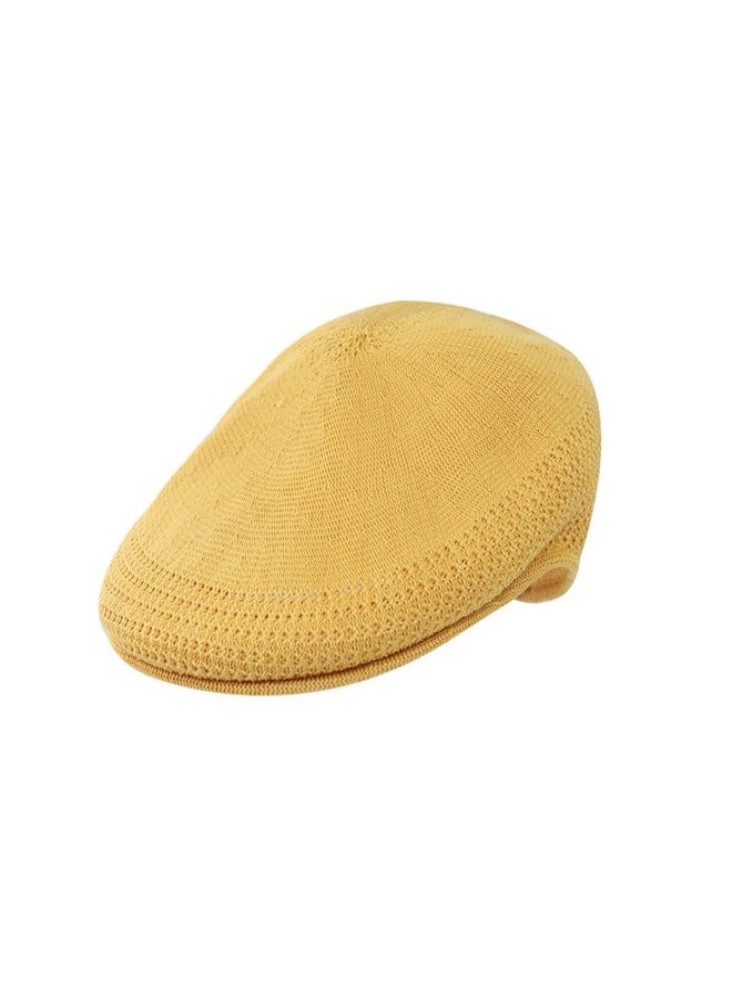 WITHMOONS Mesh Classic Newsboy Ivy Flat Cap Unisex Colorful Lightweight Hat YZ30123 (Yellow) - Image 1