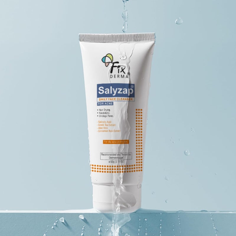 FIXDERMA غسول وجه فيكسرما 2 حمض الساليسيليك للبشرة الدهنية خالي من الكبريتات منظف وجه للبثور أو الحبوب غسول وجه مضاد لحب الشباب للرجال والنساء 60 مل عبوة من 2 - Image 2