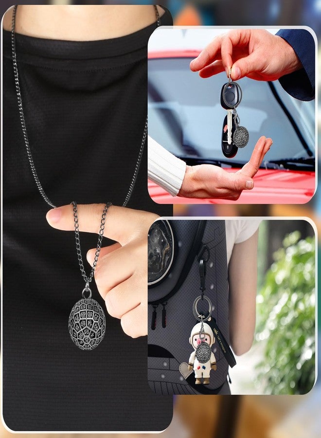 Keller & Weber Mini DND Dice Set with Spherical 100-Sides Metal Cage Portable Keychain Necklace, Tiny 7pcs Polyhedral D&D Dice Set, DND Gifts with Gift Box, D&D Accessories for RPG, Dark Silver - Image 5