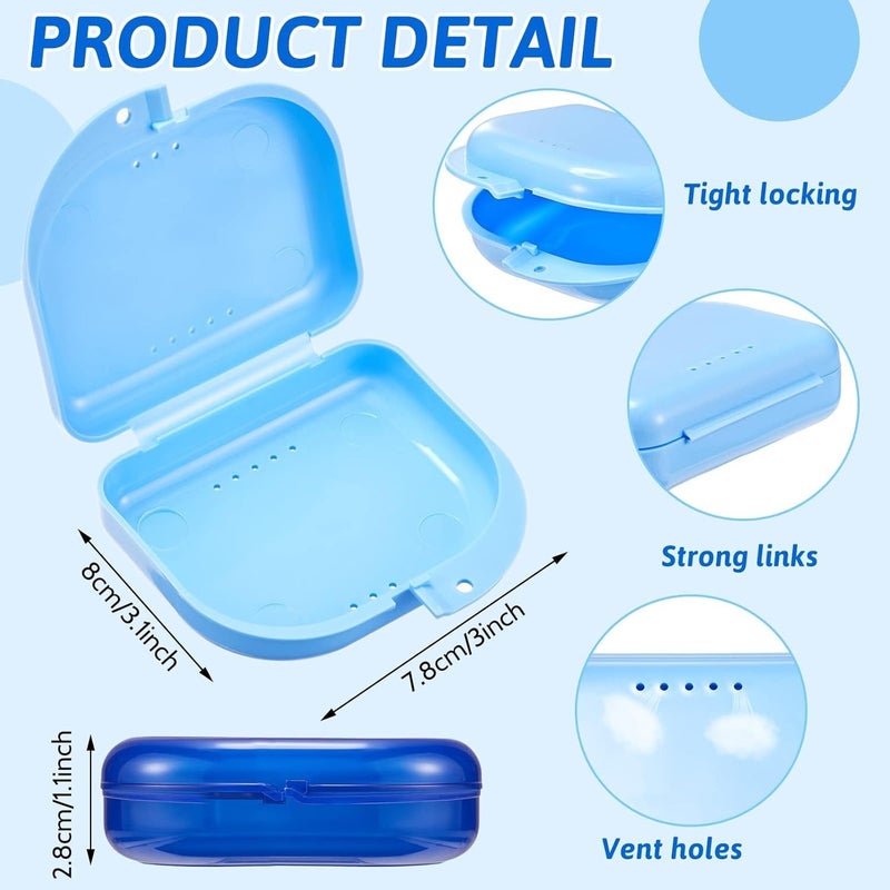 Set Of 36 Retainer Cases With Ventilation Holes In 12 Colors For Orthodontic Mouth Guards And Dentures Storage Travel Or Office Use - Image 2
