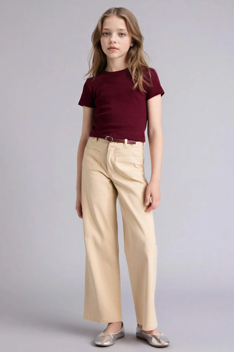 ديفاكتو Girl Wide Leg Elastic Band Trousers