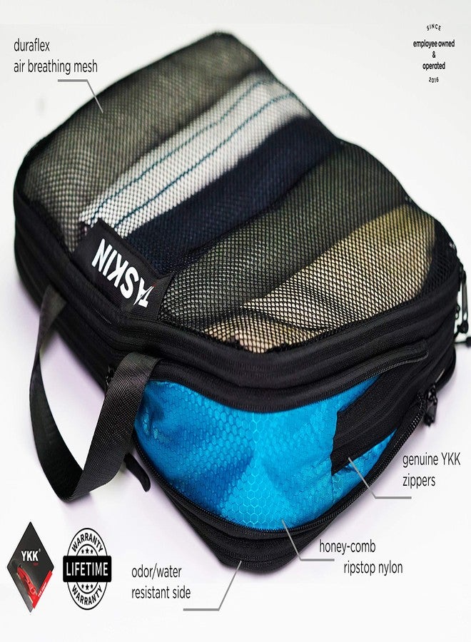 Taskin Compression Packing Cubes | Separate Clean & Dirty Compartments w/Flexible Separator | YKK Zippers | Set of 4 (2XL + 2 L) - Image 4