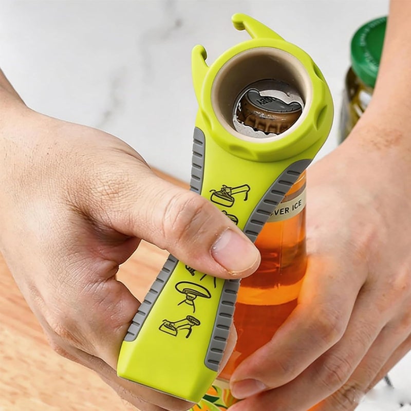 GZLT Jar Opener for Seniors with Arthritis,Jar Opener for Weak Hands,5-in-1 Bottle Opener,4-in-1 Can Opener… (Green) - Image 5
