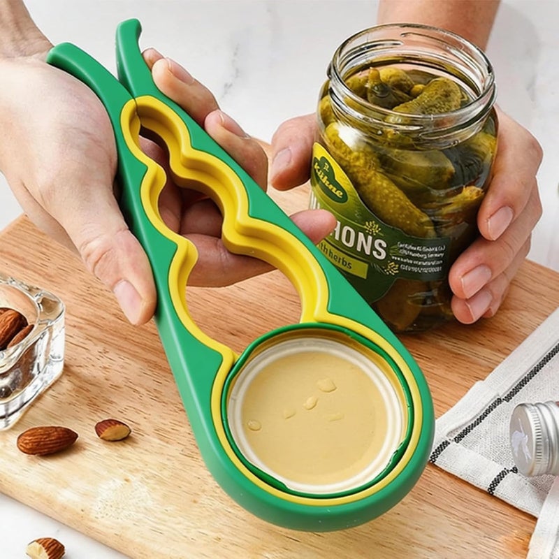 GZLT Jar Opener for Seniors with Arthritis,Jar Opener for Weak Hands,5-in-1 Bottle Opener,4-in-1 Can Opener… (Green) - Image 4