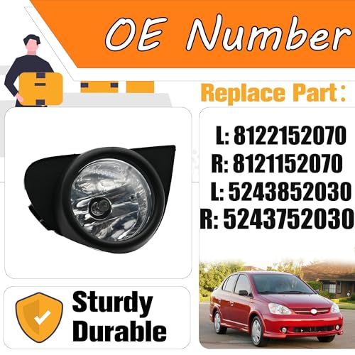 LEVANLIGHT Fog Light Driving Fog Lights Lamps For Toyota Echo 2003 2004 2005 with 9006 12V 35W Halogen Bulbs & Wiring Harness Kit | 8122152070| 8121152070 - Image 3