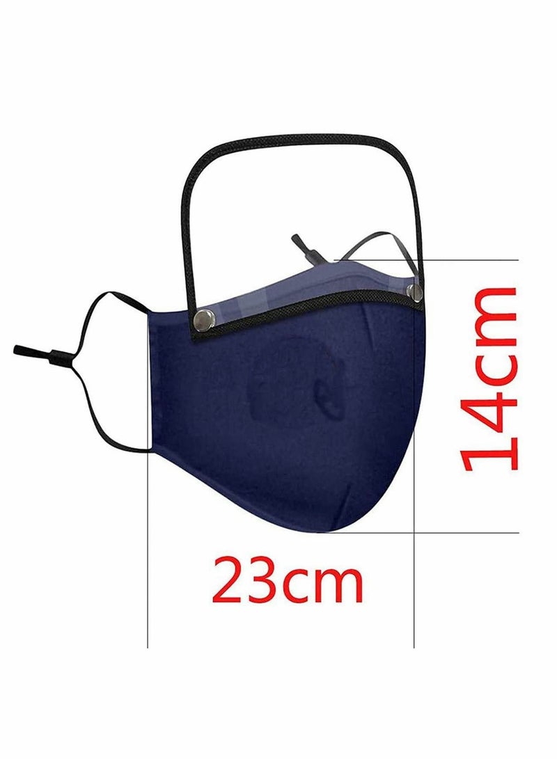 KASTWAVE 4Pcs Face Mask with Eye Shield Cotton Dustproof Outdoor Face Protective Eye Protection Valve Face Cover with Eyes Shield for Adults (4PC+8Filter) - Image 5