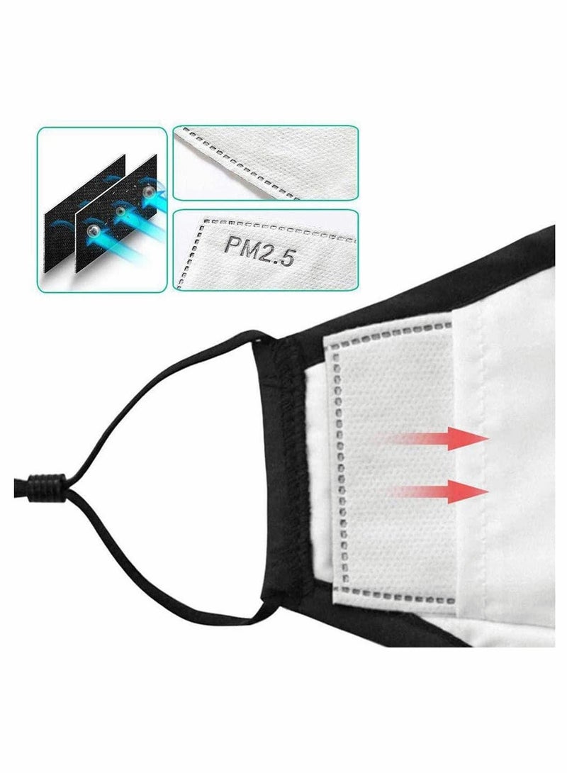 KASTWAVE 4Pcs Face Mask with Eye Shield Cotton Dustproof Outdoor Face Protective Eye Protection Valve Face Cover with Eyes Shield for Adults (4PC+8Filter) - Image 3