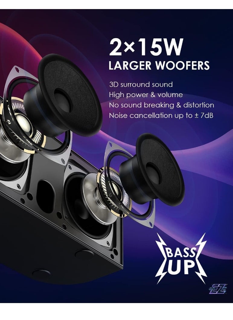 ELTRAZONE Karaoke Machine with 2 UHF Wireless Microphones for Adults/Kids – Portable Bluetooth PA Speaker System with LED Light, Echo & Bass Adjustment, Vocal Cut for Home Parties, Meetings, Weddings - Image 2