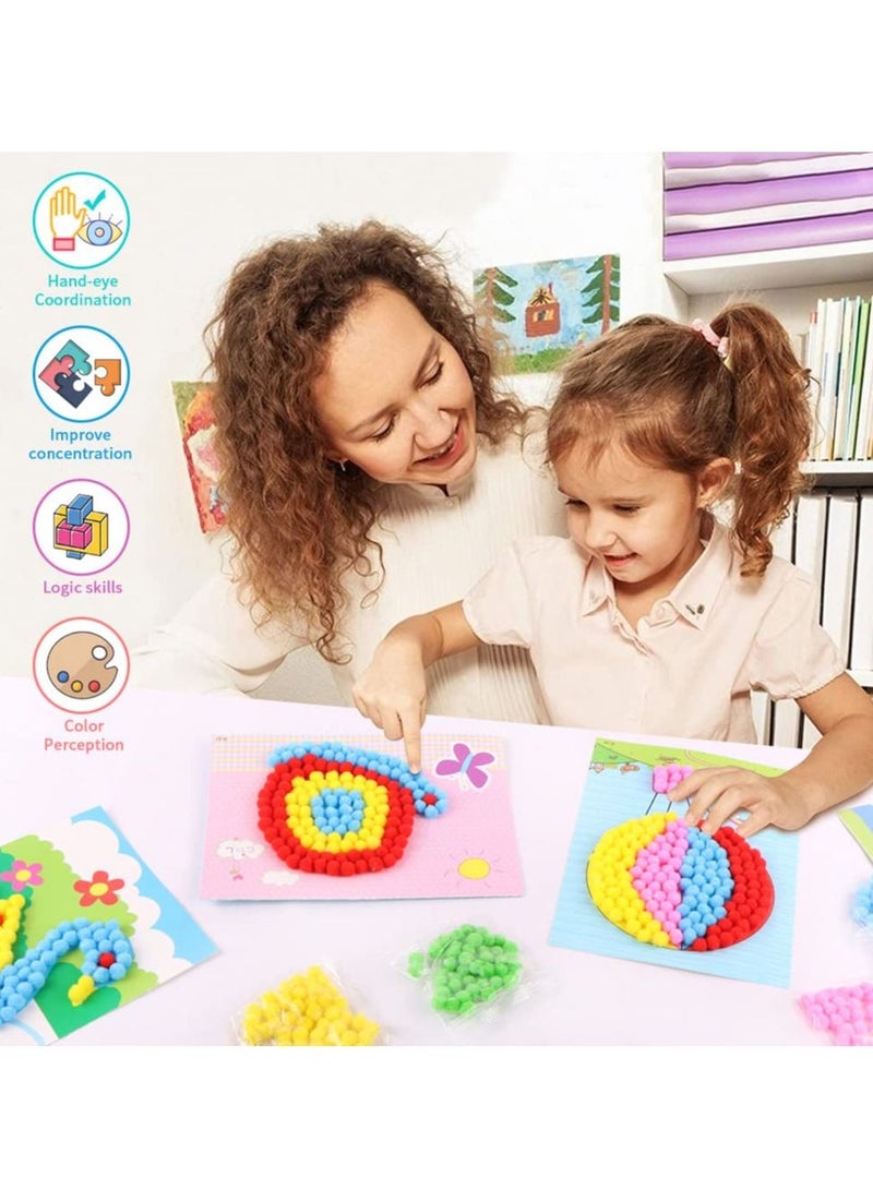 Excefore DIY Sticky Mosaic Art Crafts, Early Learning Games Handmade Art Kit for Preschool, Toddlers, Boys and Girls(8 Pcs)  - Image 3