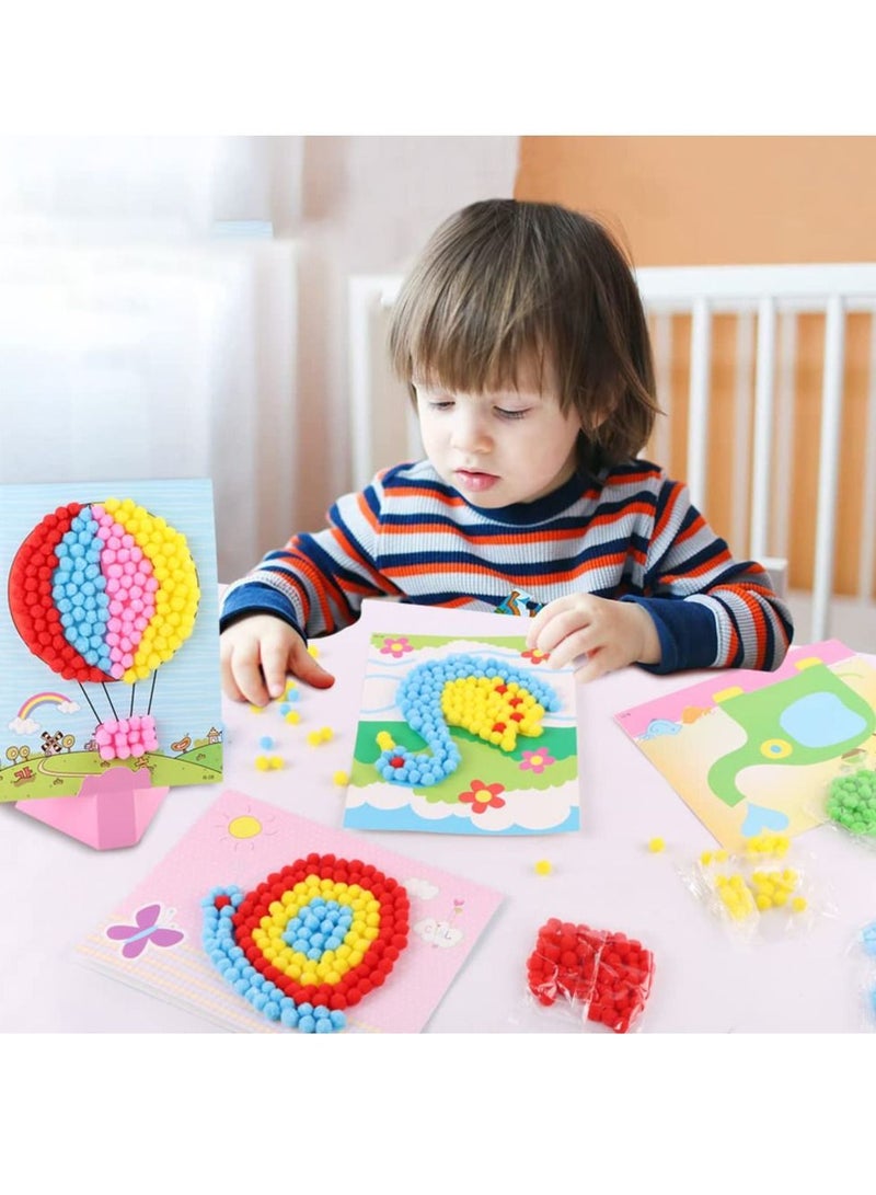 Excefore DIY Sticky Mosaic Art Crafts, Early Learning Games Handmade Art Kit for Preschool, Toddlers, Boys and Girls(8 Pcs)  - Image 2