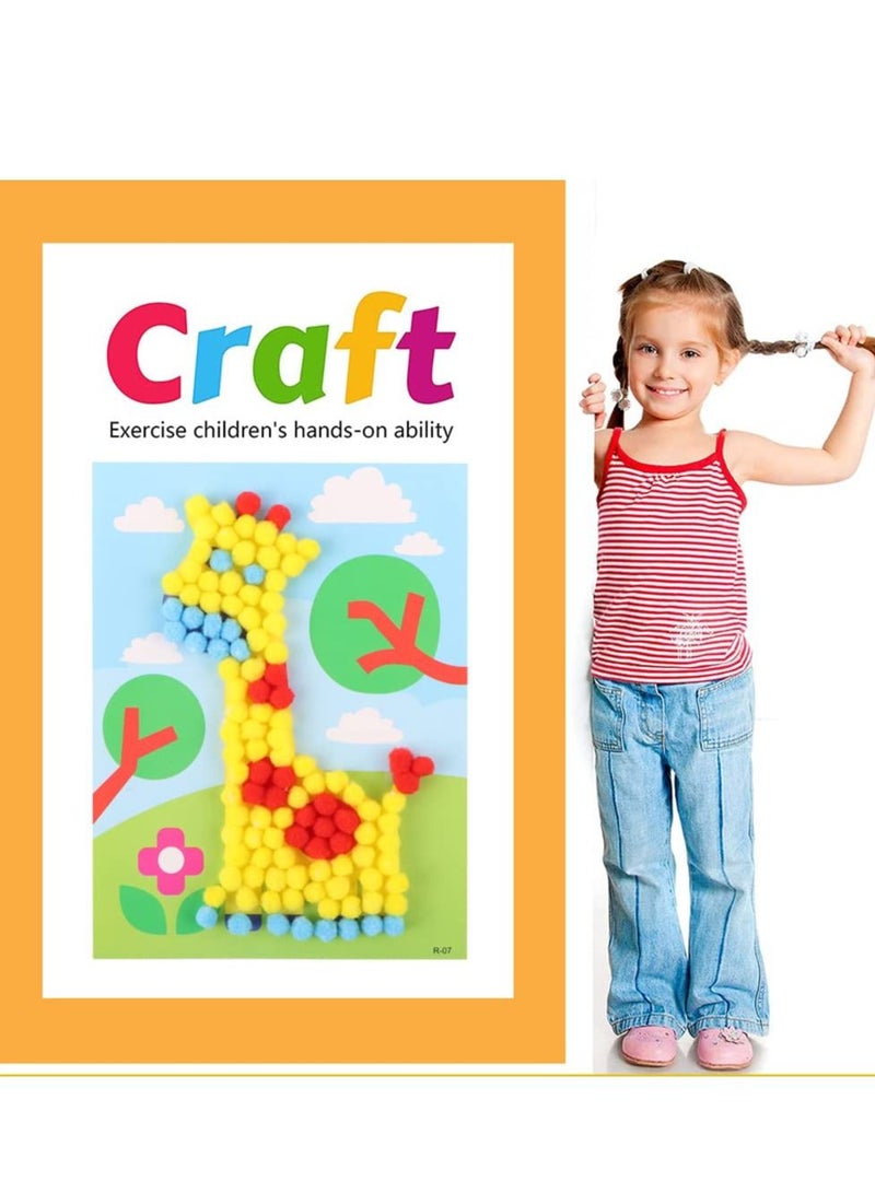 Excefore DIY Sticky Mosaic Art Crafts, Early Learning Games Handmade Art Kit for Preschool, Toddlers, Boys and Girls(8 Pcs)  - Image 4