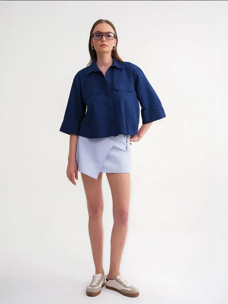 MixRay Mixray Short Sleeve Crop Poplin Shirt