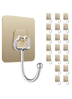 ماركة غير محددة 30 PCS Adhesive Hooks Wall, for Hanging Reusable Seamless Hooks 33LB(Max), Waterproof Bathroom Kitchen Heavy Duty Self Adhesive  - Image 1
