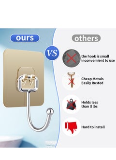 ماركة غير محددة 30 PCS Adhesive Hooks Wall, for Hanging Reusable Seamless Hooks 33LB(Max), Waterproof Bathroom Kitchen Heavy Duty Self Adhesive  - Image 3