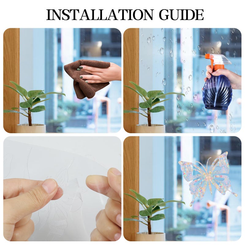 Shawula 32pcs clings butterfly window - شارات النوافذ المضادة للالتفاف لإنقاذ الطيور من تصادمات النوافذ - Image 4