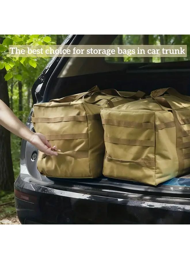 Large Black Tactical Duffel Bag Durable Oxford Fabric Multiple Compartments for Outdoor Travel Camping Hiking - Image 4