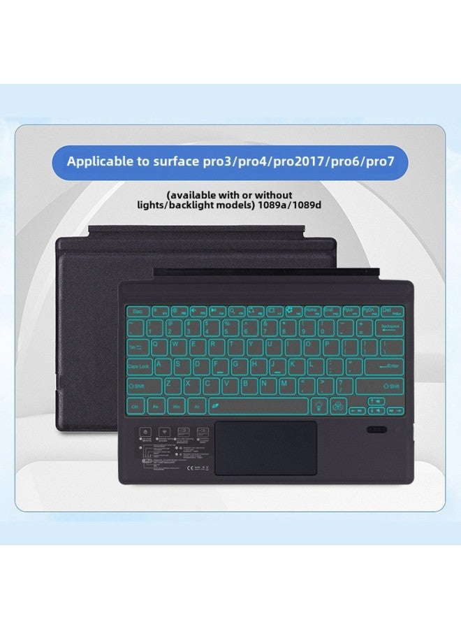 For Microsoft Surface Pro Bluetooth Keyboard Pro34567 Zhuyin Cangjie Multi Language Luminous Keyboard-Colour: Gray And Black-Product Type: For Pro3/pro4/pro2017/pro6/pro7 - Image 2