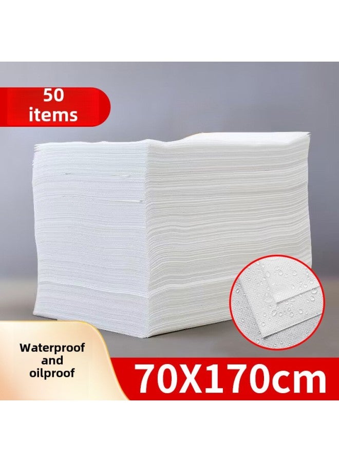 إسكدنيا ملاءة سرير للاستخدام مرة واحدة لصالونات التجميل مقاومة للماء والزيت قابلة للتنفس غير منسوجة سرير تدليك سميك متسخ 100 لون: 70 * 170 سم أبيض مقاوم للماء والزيت 【50 قطعة】】 - Image 1