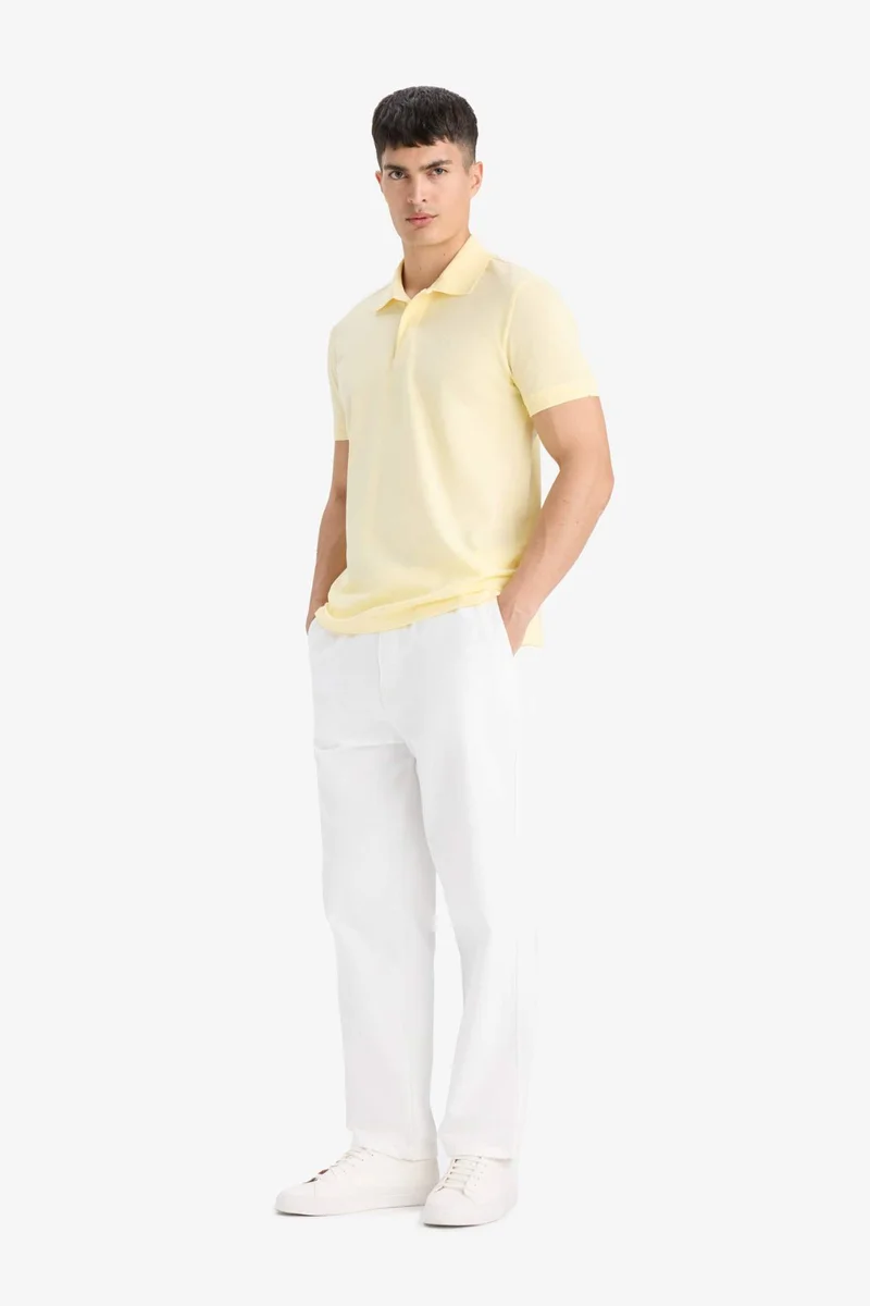 DeFacto Cotton Slim Fit Short Sleeve Pique Polo T-Shirt