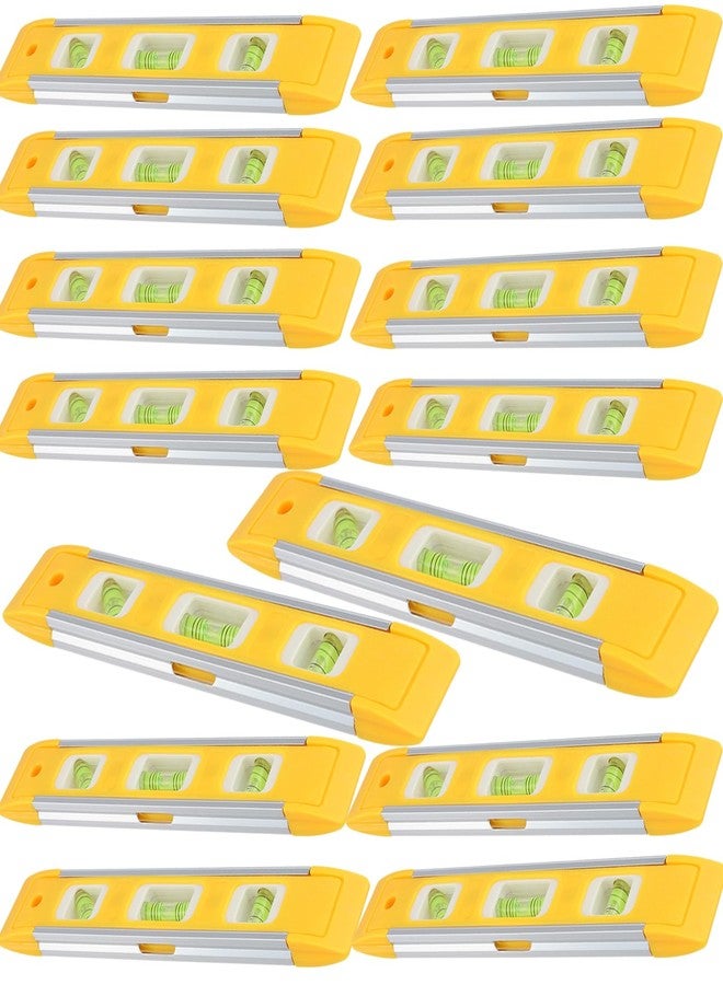 هاكزيون، 14 قطعة، 9 بوصات، مستوى طوربيد مغناطيسي أصفر، أداة مستوى فقاعات بلاستيكية، أداة قياس مستوى الروح مع فقاعات 45/90/180 درجة للقياسات - Image 1