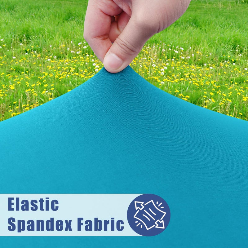 Moosfor Round Spandex Tablecloth, Elastic Fitted Waterproof Tablecloths for 36"-44" Tables, Stretch Washable Picnic Table Cover for Camping, Dining, Indoor and Outdoor, Turquoise - Image 2
