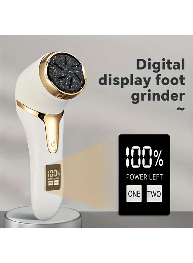 جهاز تشذيب القدمين الكهربائي الأسود القابل لإعادة الشحن - منظف القدمين الرقمي المحمول مع شاشة LCD لعقب القدم المتشقق - هدية مثالية لمرضى السكري - Image 3