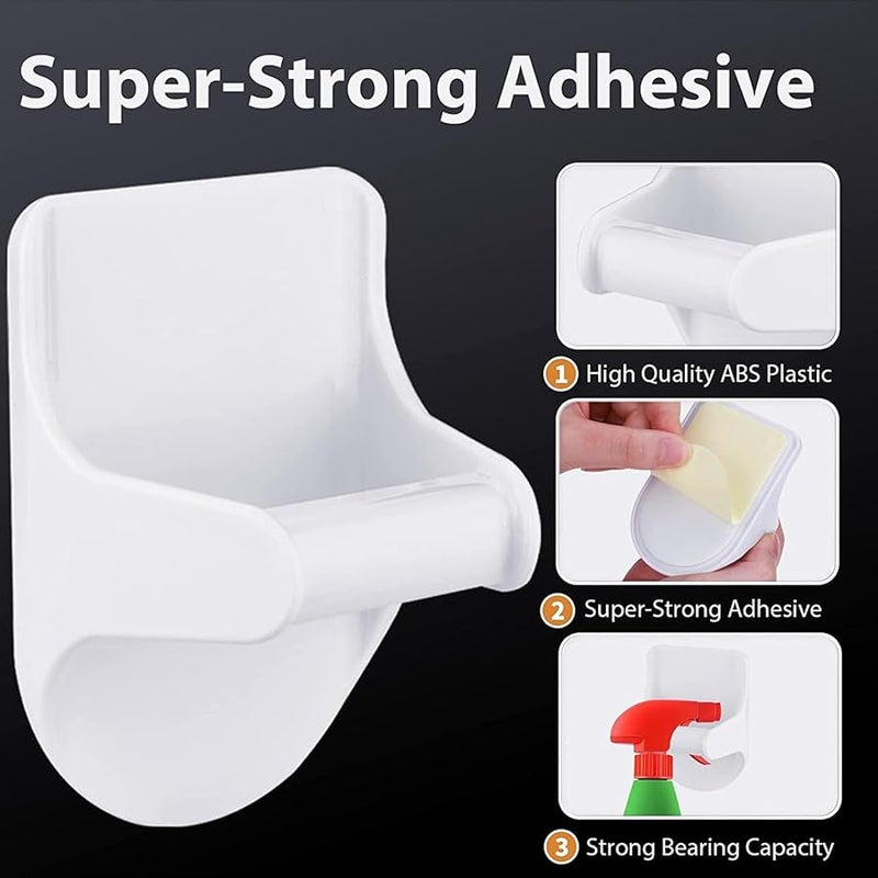 حامل خطافات زجاجات الرش المثبت على الحائط من ABS 8 قطع منظف قوي ذو لاصق قوي للخزانة المنزلية - Image 5