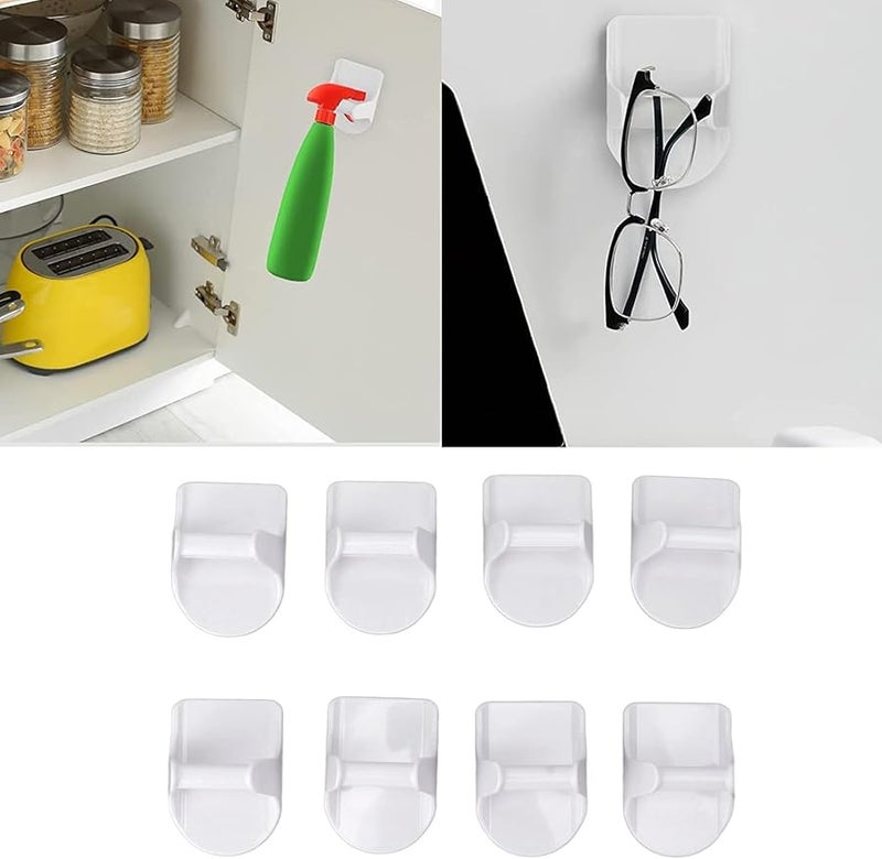 حامل خطافات زجاجات الرش المثبت على الحائط من ABS 8 قطع منظف قوي ذو لاصق قوي للخزانة المنزلية - Image 3